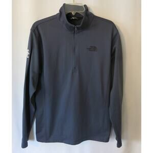 NORTH FACE Pullover Shirt 1/4 Zip Long Sleeve Size M Men CC Logo Casual Blue